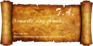 Tomanóczy Ahmed névjegykártya